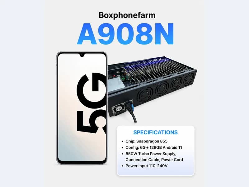 A908N phone farm box configuration