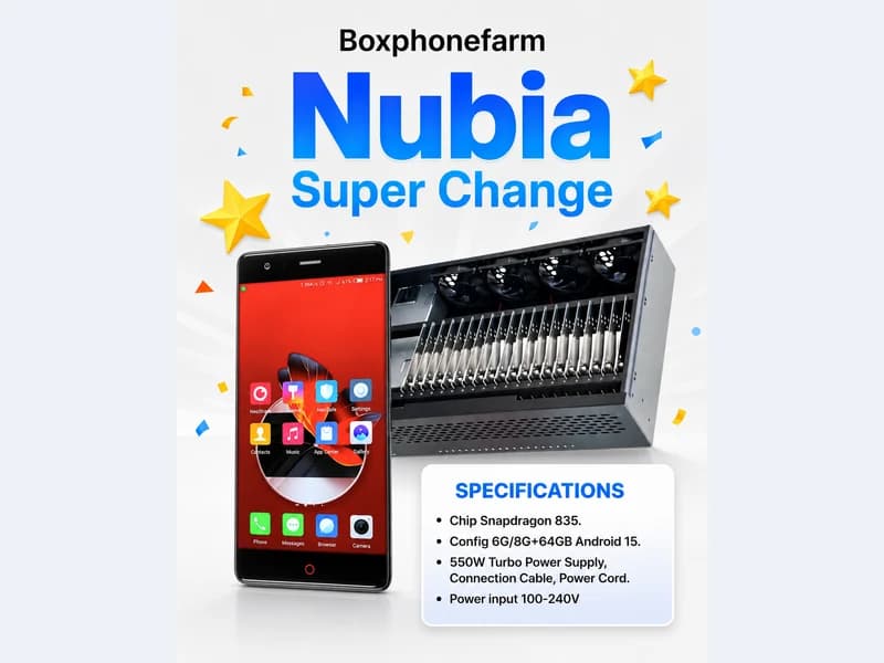 Nubia Z17 phone farm box configuration